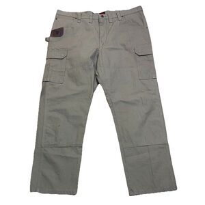 Wrangler Riggs Pants Mens Tan Cargo Pockets  Ripstop Workwear‎ Size 44x32 NWOT